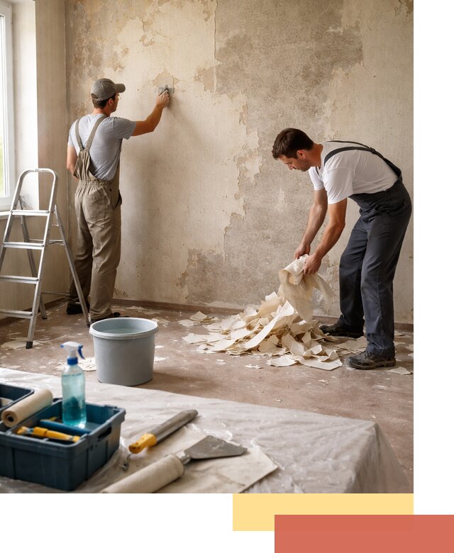 Снятие старых обоев в Протвино быстро и качественно