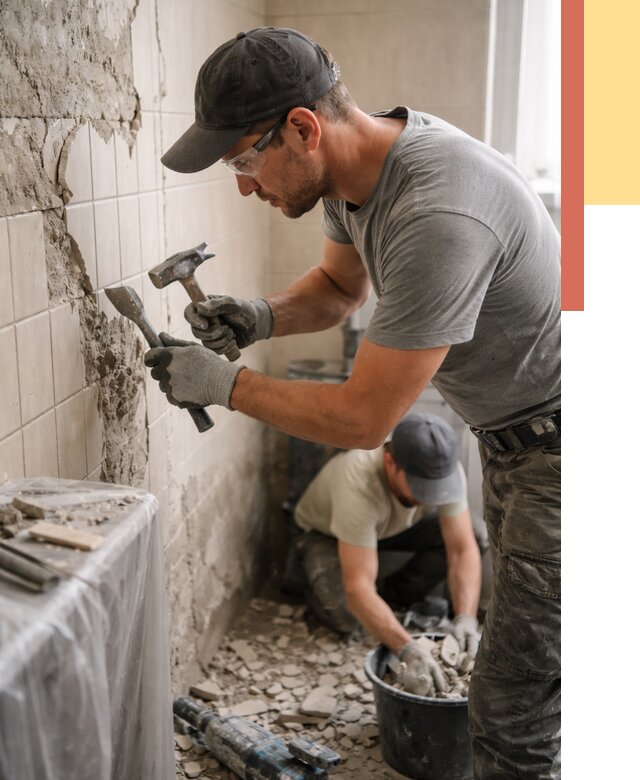 Демонтаж плитки со стен в Протвино от 865 руб. — быстро и недорого | ОТДЕЛОЧНИК-Прн