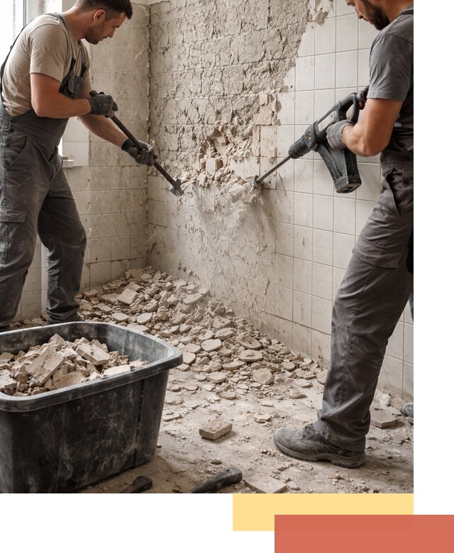 Демонтаж плитки со стен в Протвино быстро и аккуратно