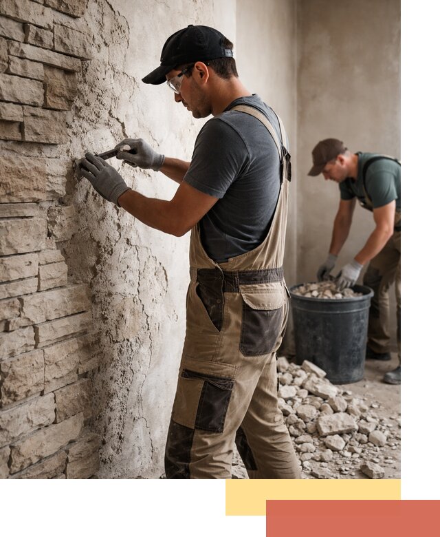 Демонтаж декоративного камня в Протвино профессионально и безопасно