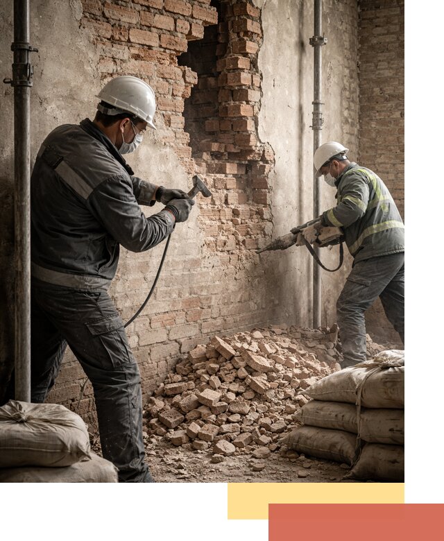 Демонтаж кирпичных стен в Протвино быстро и безопасно