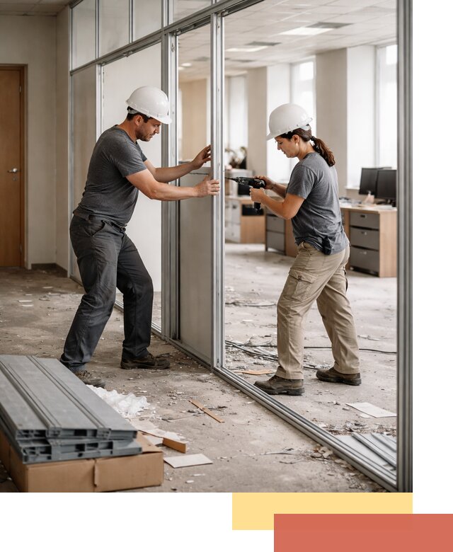 Демонтаж алюминиевых перегородок в Протвино быстро и аккуратно