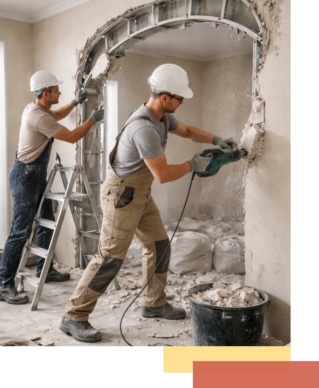 Демонтаж гипсокартонной арки в Протвино быстро и аккуратно