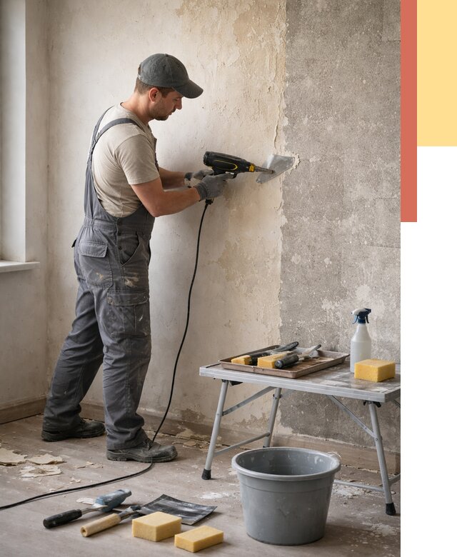 Очистка стен от клея в Протвино от 1882 руб. — снятие и удаление клея со стен | ОТДЕЛОЧНИК-Прн