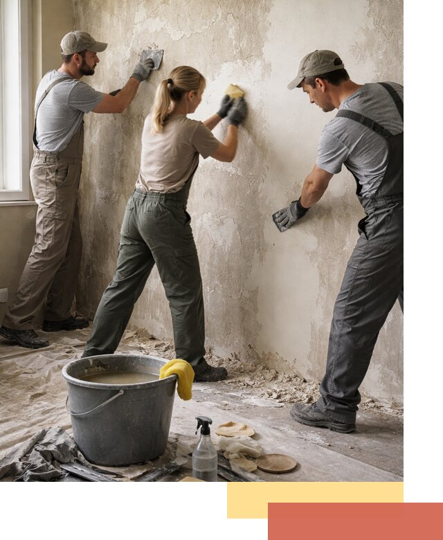 Очистка стен от клея и грунтовки в Протвино качественно и быстро