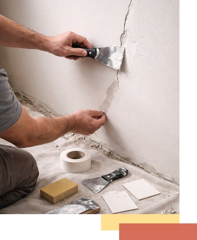 Заделка трещин и сколов в стенах и потолках в Протвино