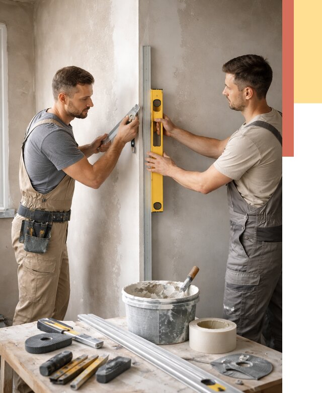 Выведение углов стен в Протвино от 1882 руб. быстро и недорого | ОТДЕЛОЧНИК-Прн