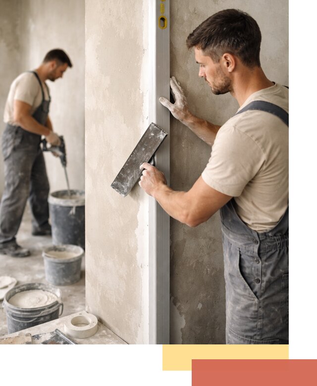 Выведение углов стен в Протвино: монтаж и оштукатуривание