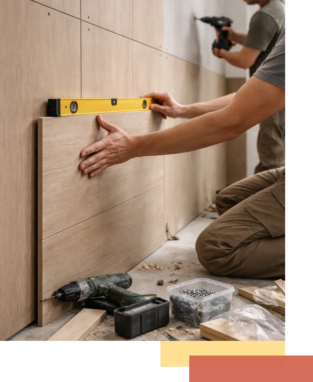 Профессиональный монтаж МДФ панелей на стены в Протвино