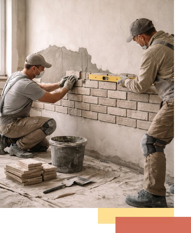 Монтаж декоративного кирпича профессионально в Протвино