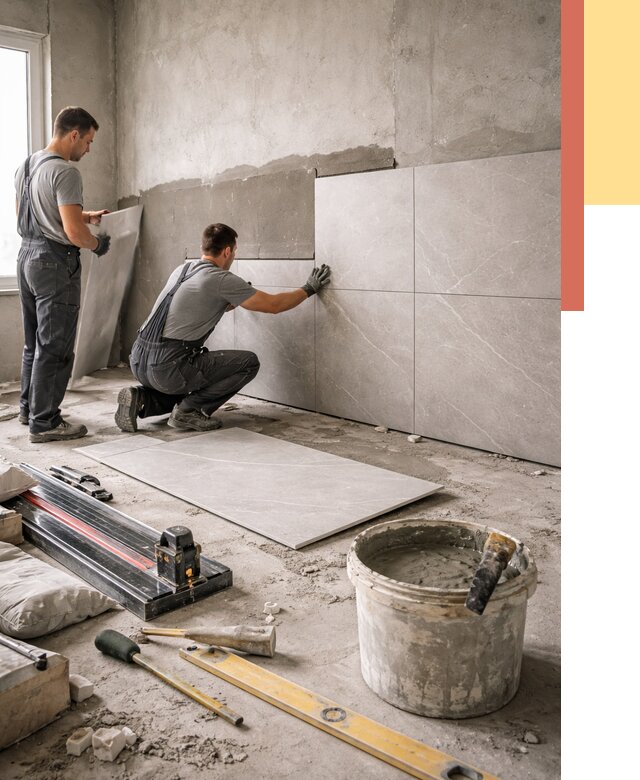 Облицовка стен керамогранитом в Протвино от 4274 руб./м² — услуги под ключ | ОТДЕЛОЧНИК-Прн