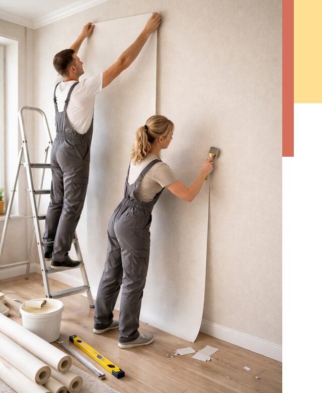 Поклейка флизелиновых обоев в Протвино от 6105 руб. | Быстро и недорого — ОТДЕЛОЧНИК-Прн