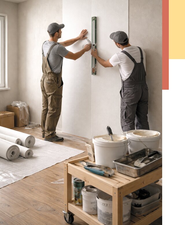 Поклейка стеклообоев в Протвино от 6614 руб. за м2 — быстро и недорого | ОТДЕЛОЧНИК-Прн