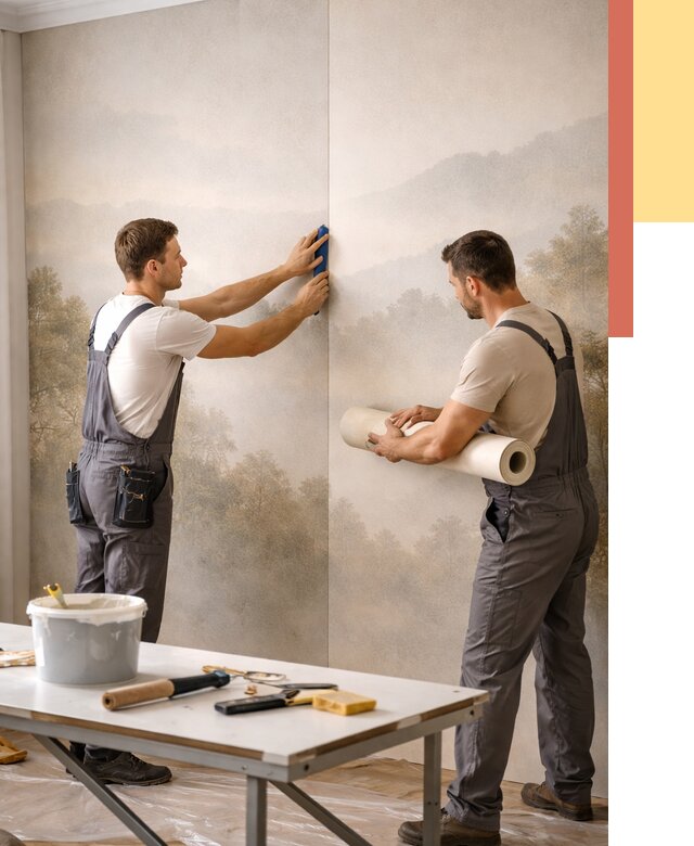 Поклейка фотообоев в Протвино от 8649 руб/м² — быстро и недорого | ОТДЕЛОЧНИК-Прн