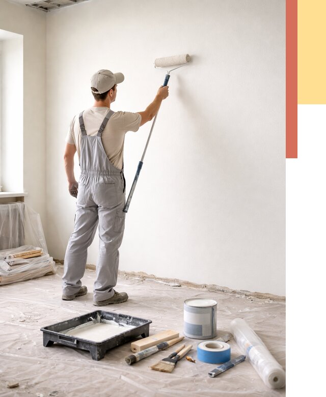 Покраска стен водоэмульсионной краской в Протвино от 458 руб. за м² | ОТДЕЛОЧНИК-Прн