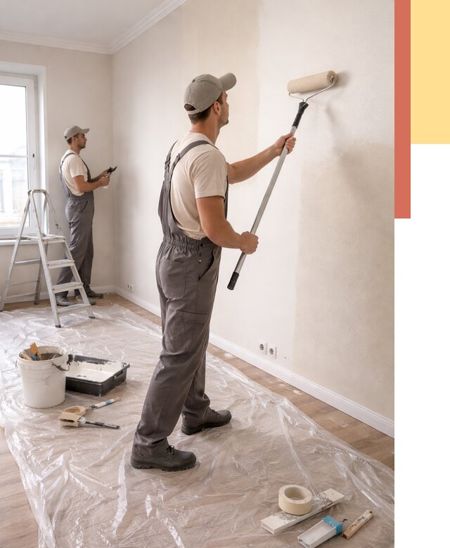 Покраска стен акриловой краской в Протвино от 3561 руб./м² — быстро и недорого | ОТДЕЛОЧНИК-Прн