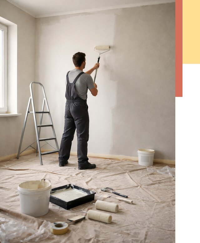 Покраска стен моющейся краской в Протвино от 356 руб./м² — быстро и недорого | ОТДЕЛОЧНИК-Прн