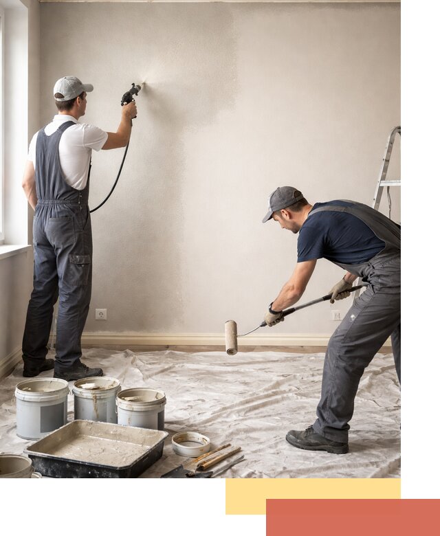 Покраска стен моющейся краской и защита поверхностей в Протвино