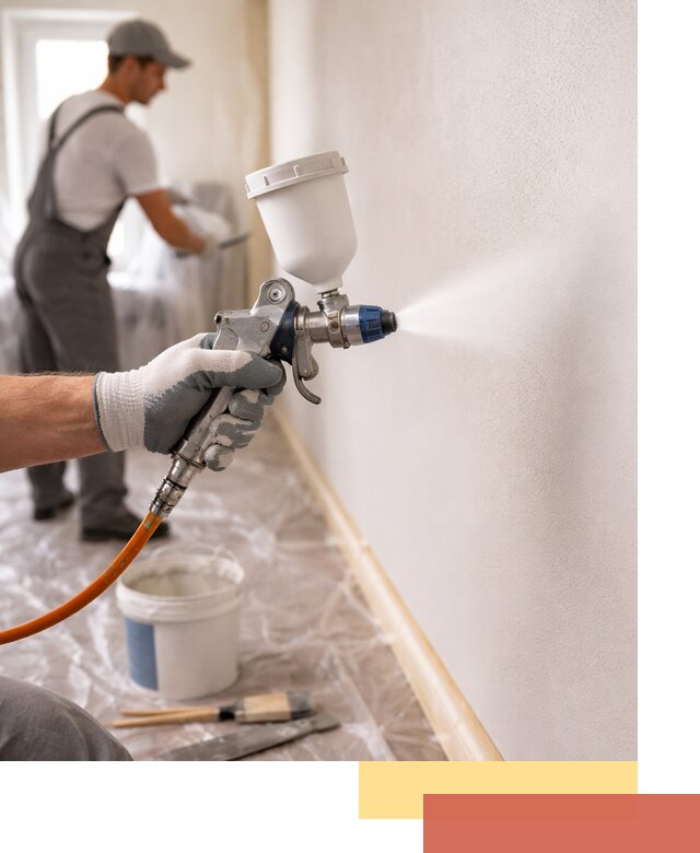 Покраска стен краскопультом в Протвино быстро и качественно