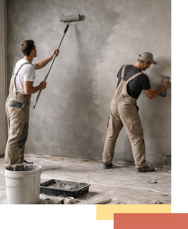 Покраска стен под бетон в Протвино профессионально и недорого