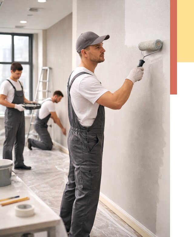 Покраска стен в офисе в Протвино от 8649 руб. — быстро и недорого | ОТДЕЛОЧНИК-Прн