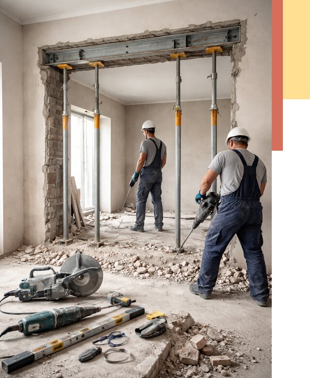 Прорезка проема в стене в Протвино от 4579 руб. — быстро и недорого | ОТДЕЛОЧНИК-Прн