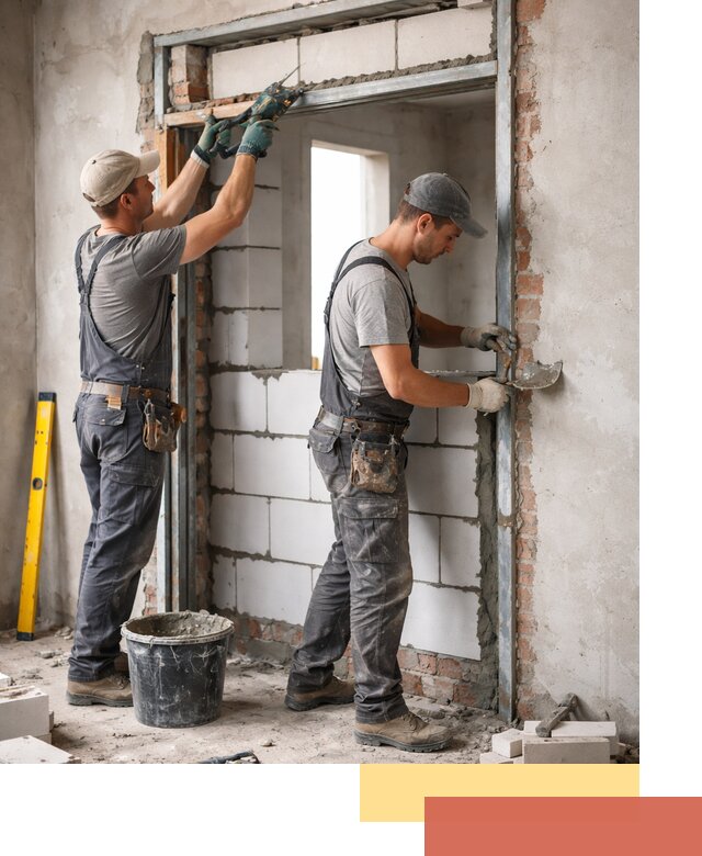 Закладка дверного проема под ключ в Протвино: демонтаж, монтаж, отделка