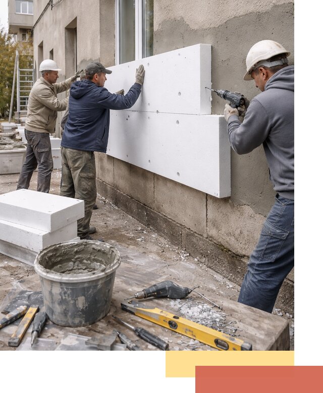 Утепление наружных стен пенопластом в Протвино