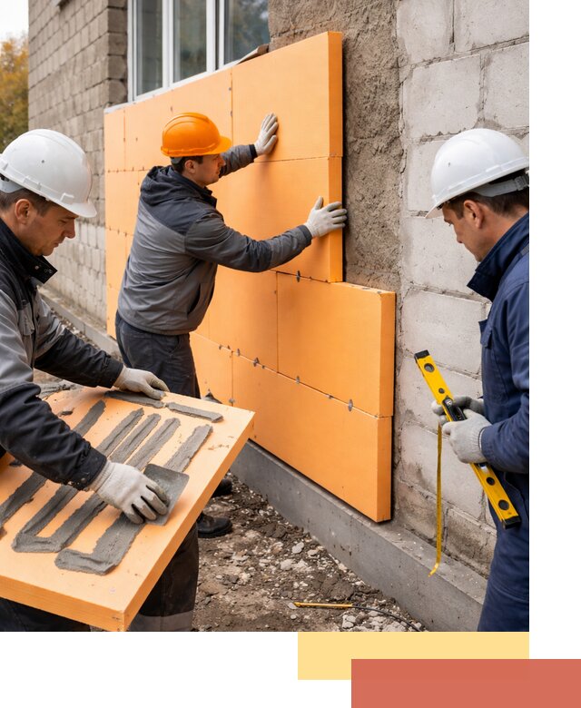 Утепление фасада пеноплексом под ключ в Протвино