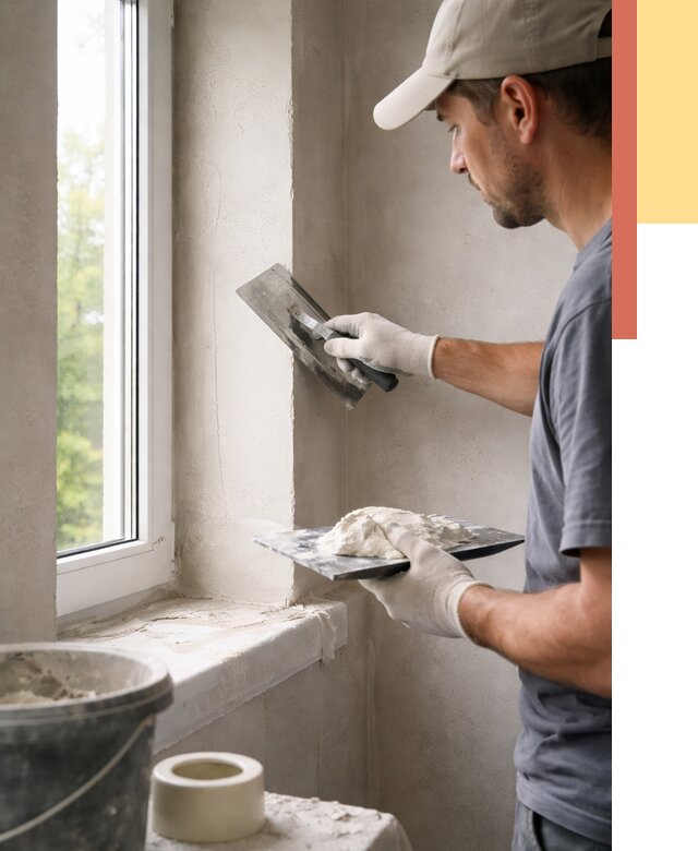 Штукатурка откосов в Протвино от 4579 руб/м² — услуги и выравнивание под ключ | ОТДЕЛОЧНИК-Прн