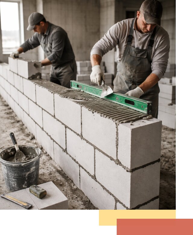 Кладка перегородок из газобетона в Протвино быстро и качественно