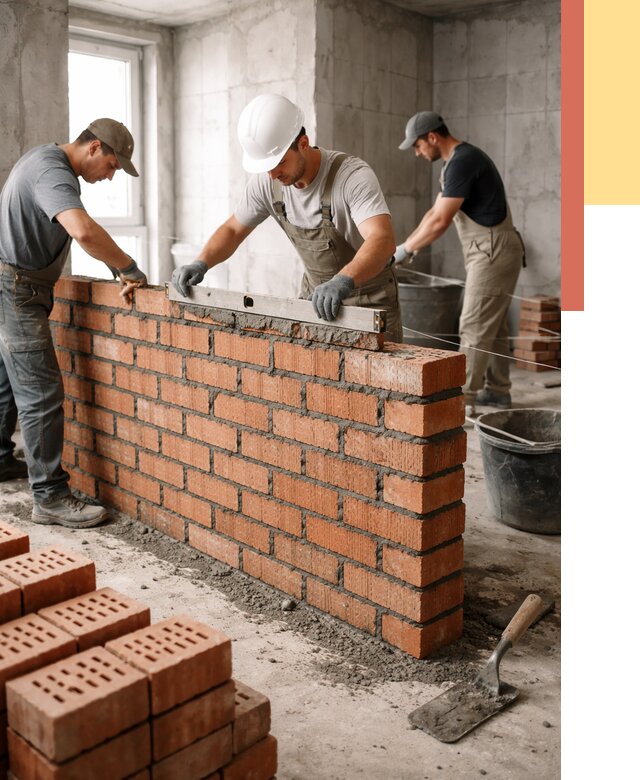 Кладка перегородок из кирпича в Протвино от 3561 руб. за м² | ОТДЕЛОЧНИК-Прн