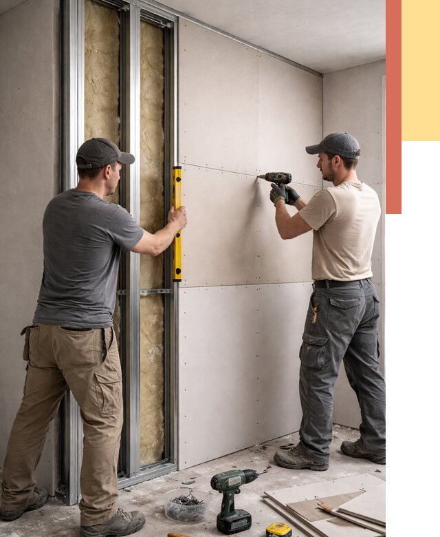 Монтаж двухслойной перегородки из гипсокартона в Протвино от 1475 руб. | ОТДЕЛОЧНИК-Прн