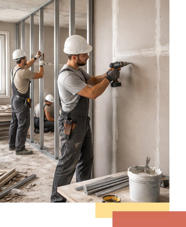 Перегородки из огнестойкого гипсокартона в Протвино под ключ