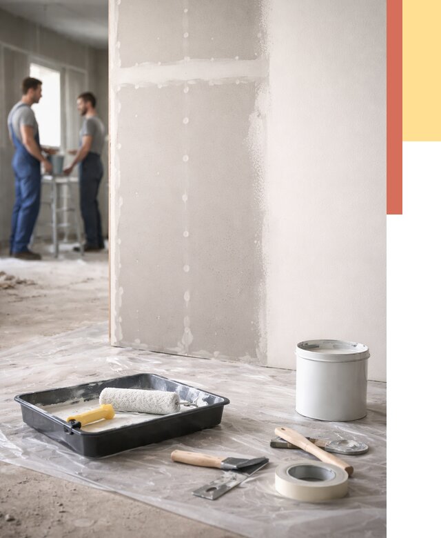 Покраска перегородок из гипсокартона в Протвино от 4579 руб. под ключ | ОТДЕЛОЧНИК-Прн