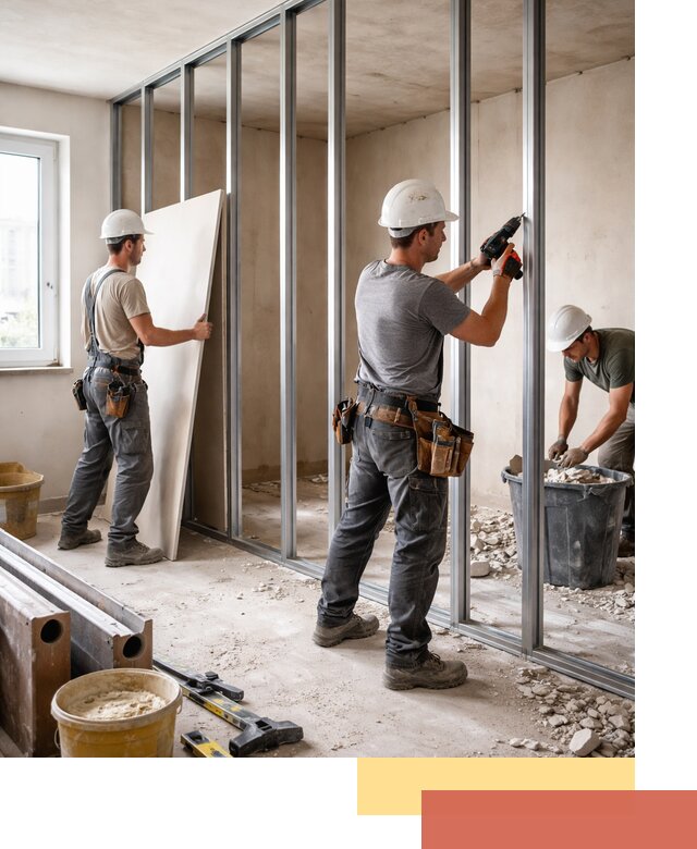 Перенос гипсокартонной перегородки в Протвино профессионально и быстро