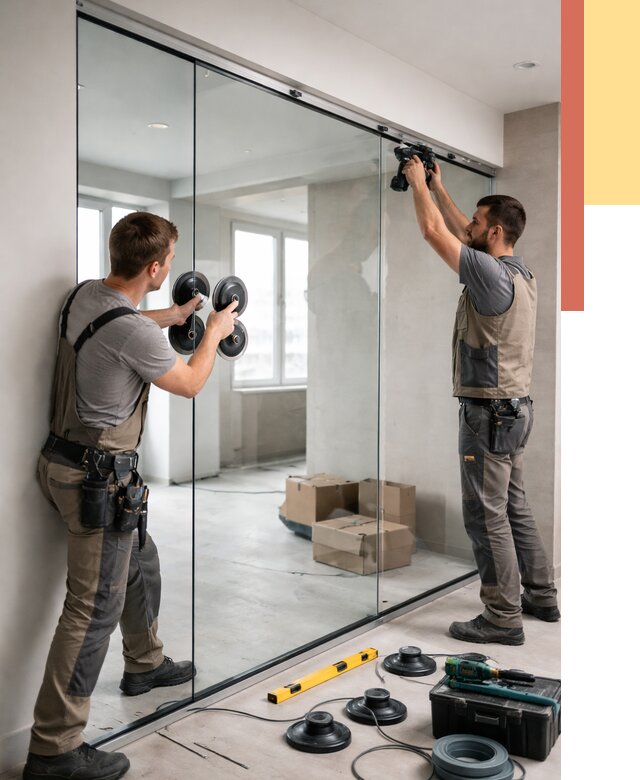 Монтаж стеклянных перегородок в Протвино от 6614 руб. | ОТДЕЛОЧНИК-Прн