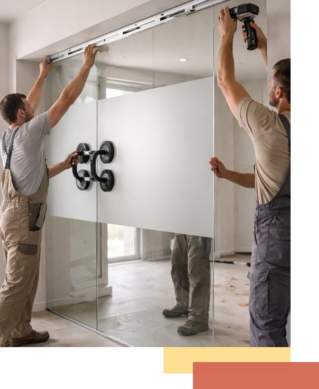 Матовые стеклянные перегородки под ключ в Протвино