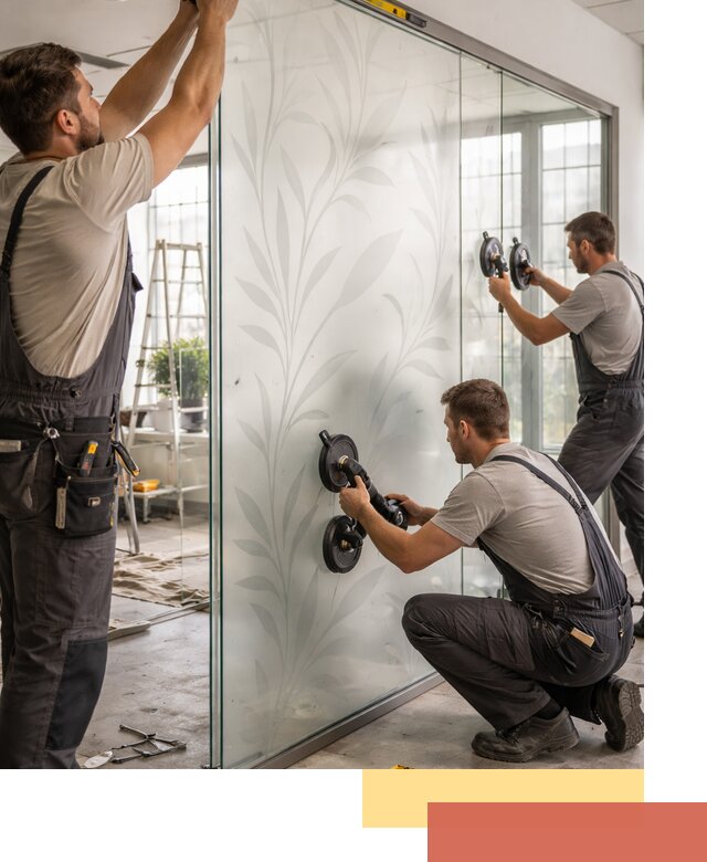 Стеклянные перегородки с рисунком на заказ в Протвино