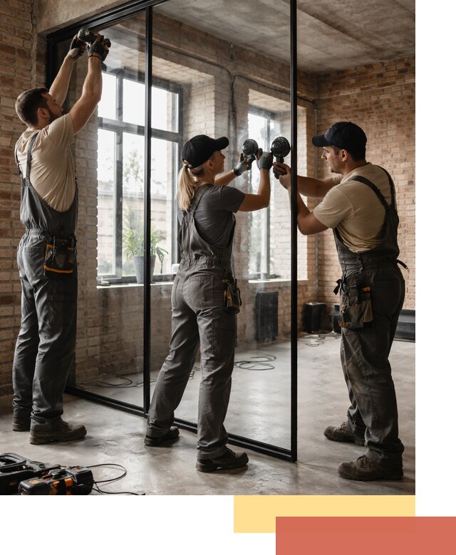 Стеклянные перегородки лофт — изготовление и монтаж в Протвино