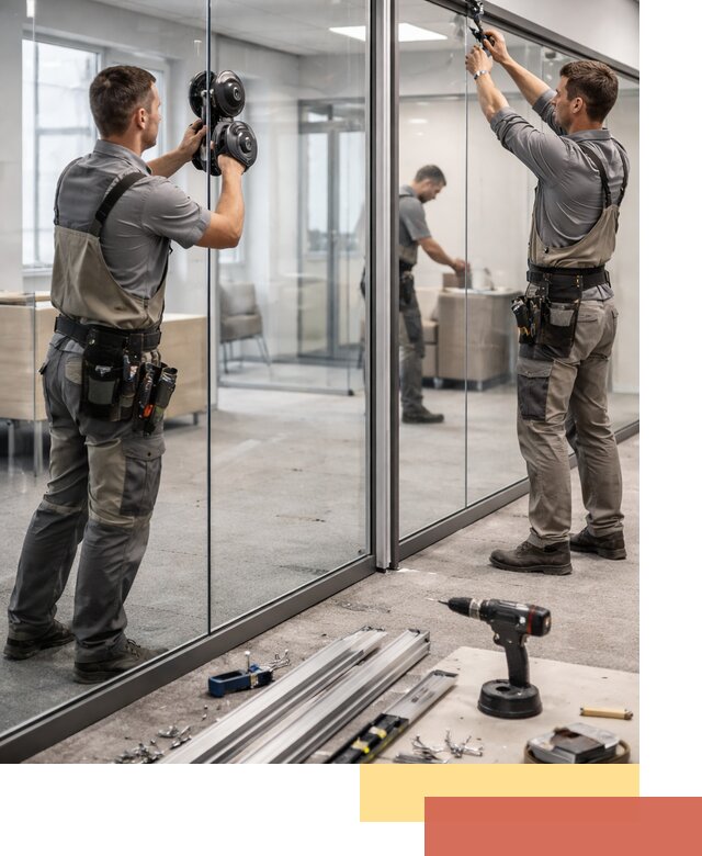 Стеклянные офисные перегородки под ключ в Протвино