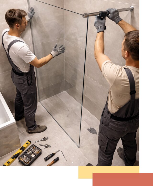 Стеклянные перегородки для душа в Протвино — изготовление и монтаж