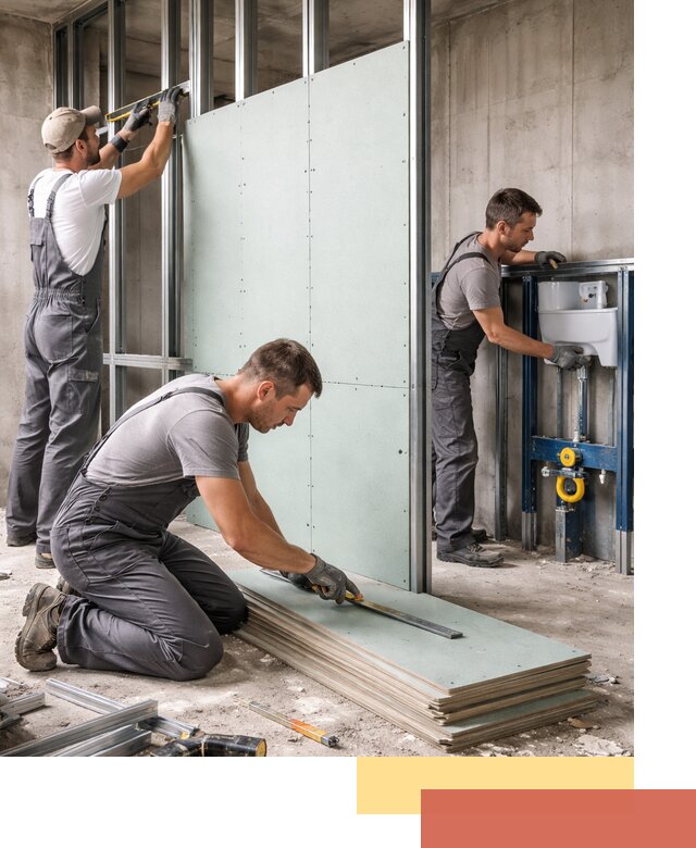 Монтаж и ремонт сантехнических перегородок в Протвино