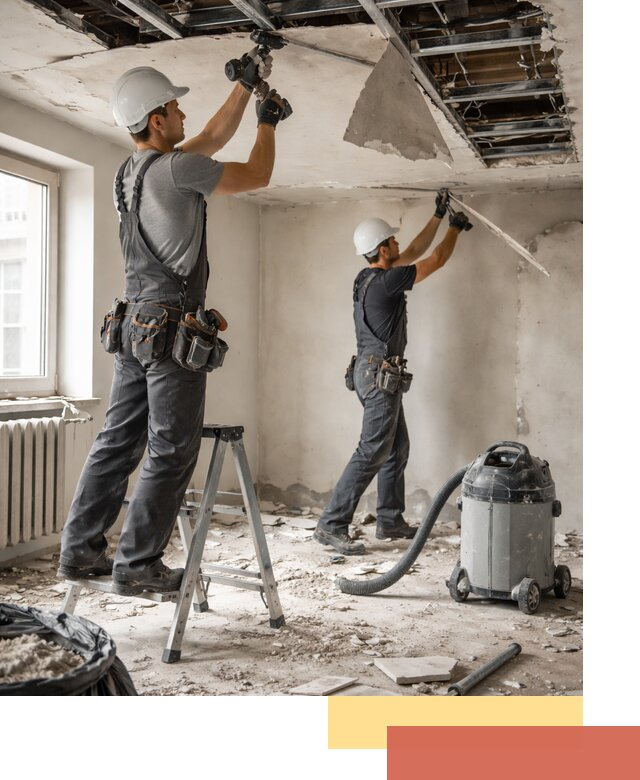 Демонтаж гипсокартонного потолка в Протвино быстро и аккуратно