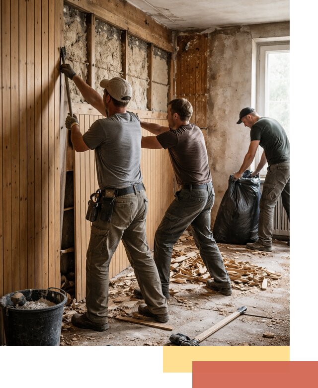 Демонтаж вагонки и вывоз материалов в Протвино