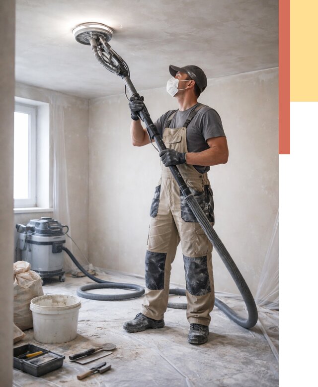 Шлифовка потолка в Протвино от 3561 руб. — услуги шлифования потолка | ОТДЕЛОЧНИК-Прн