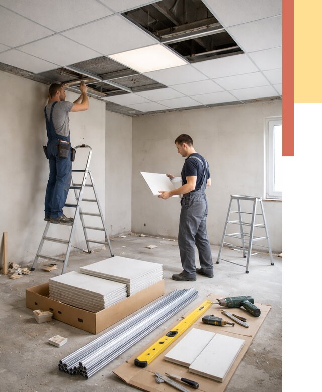 Монтаж потолка армстронг в Протвино от 4579 руб/м2 — быстрая установка под ключ | ОТДЕЛОЧНИК-Прн