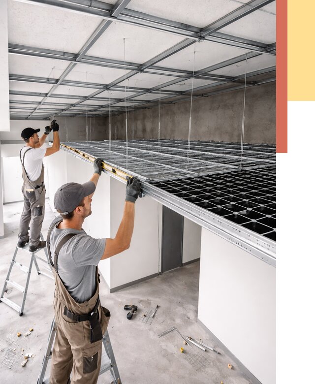 Монтаж потолка грильято в Протвино от 458 руб./м² — быстрая сборка под ключ | ОТДЕЛОЧНИК-Прн