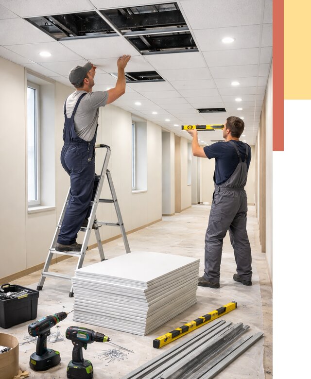 Ремонт потолка Армстронг в Протвино от 4579 руб. — быстро и недорого | ОТДЕЛОЧНИК-Прн