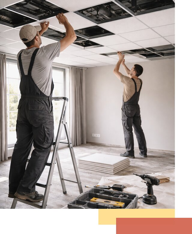 Замена плит подвесного потолка в Протвино быстро и качественно